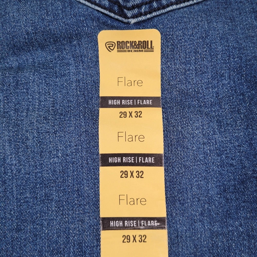 Rock & Roll Jeans Women 29 x 32 High Rise Flare Denim Jeans NWT - Picture 4 of 7
